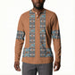 African Ndebele Traditional Attire Button Sweatshirt Brown Ndebele Stripe