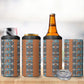 African Ndebele Traditional Attire 4 in 1 Can Cooler Tumbler Brown Ndebele Stripe