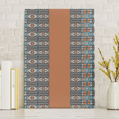 African Ndebele Traditional Attire Canvas Wall Art Brown Ndebele Stripe