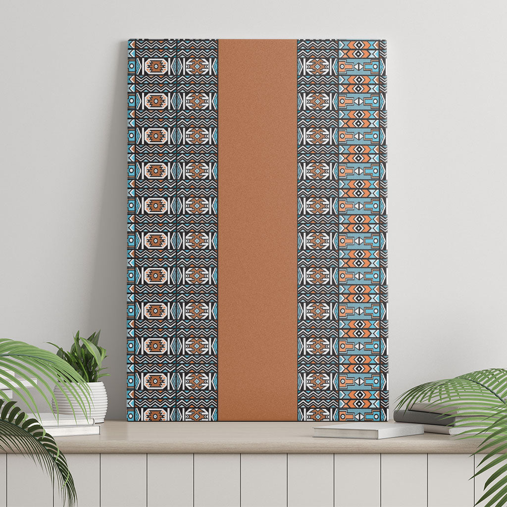 African Ndebele Traditional Attire Canvas Wall Art Brown Ndebele Stripe