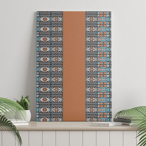 African Ndebele Traditional Attire Canvas Wall Art Brown Ndebele Stripe