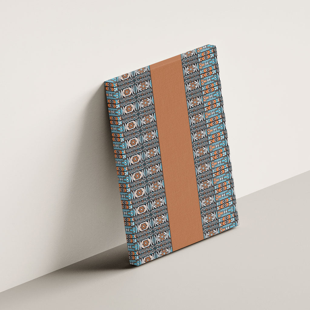 African Ndebele Traditional Attire Canvas Wall Art Brown Ndebele Stripe