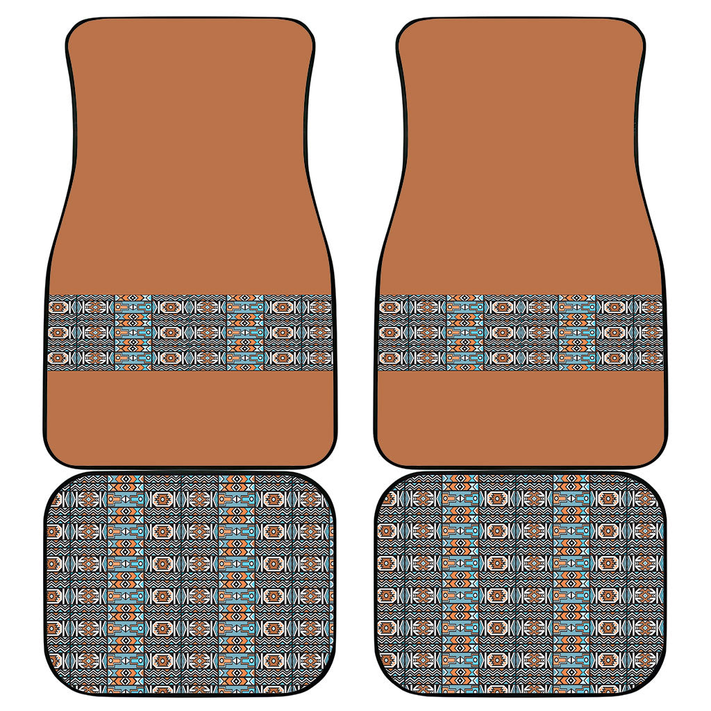 African Ndebele Traditional Attire Car Mats Brown Ndebele Stripe
