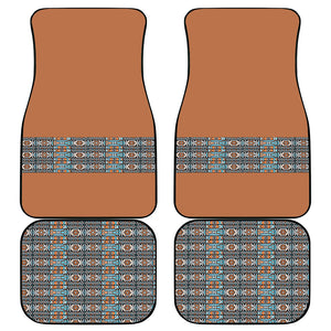 African Ndebele Traditional Attire Car Mats Brown Ndebele Stripe