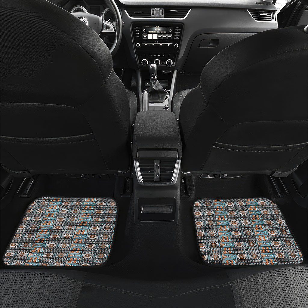 African Ndebele Traditional Attire Car Mats Brown Ndebele Stripe