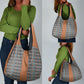 African Ndebele Traditional Attire Grocery Bag Brown Ndebele Stripe