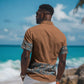 African Ndebele Traditional Attire Hawaiian Shirt Brown Ndebele Stripe