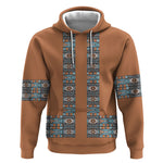African Ndebele Traditional Attire Hoodie Brown Ndebele Stripe