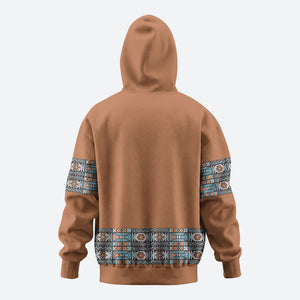 African Ndebele Traditional Attire Hoodie Brown Ndebele Stripe