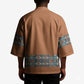 African Ndebele Traditional Attire Kimono Brown Ndebele Stripe