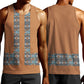 African Ndebele Traditional Attire Men Tank Top Brown Ndebele Stripe