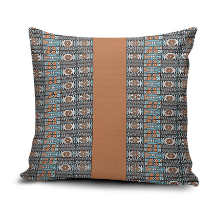 African Ndebele Traditional Attire Pillow Cover Brown Ndebele Stripe