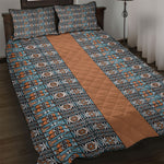 African Ndebele Traditional Attire Quilt Bed Set Brown Ndebele Stripe