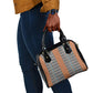 African Ndebele Traditional Attire Shoulder Handbag Brown Ndebele Stripe