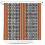 African Ndebele Traditional Attire Shower Curtain Brown Ndebele Stripe