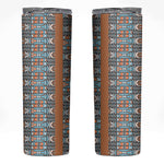 African Ndebele Traditional Attire Skinny Tumbler Brown Ndebele Stripe