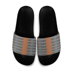 African Ndebele Traditional Attire Slide Sandals Brown Ndebele Stripe