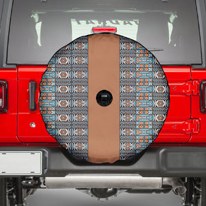 African Ndebele Traditional Attire Spare Tire Cover Brown Ndebele Stripe