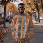 African Ndebele Traditional Attire Sweatshirt Brown Ndebele Stripe