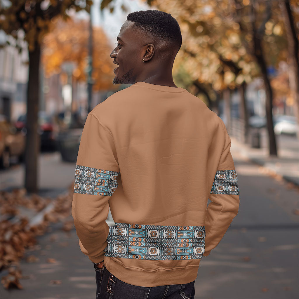 African Ndebele Traditional Attire Sweatshirt Brown Ndebele Stripe