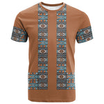 African Ndebele Traditional Attire T shirt Brown Ndebele Stripe