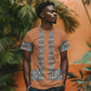 African Ndebele Traditional Attire T shirt Brown Ndebele Stripe
