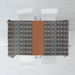 African Ndebele Traditional Attire Tablecloth Brown Ndebele Stripe