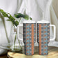 African Ndebele Traditional Attire Tumbler With Handle Brown Ndebele Stripe