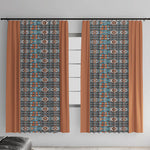 African Ndebele Traditional Attire Window Curtain Brown Ndebele Stripe