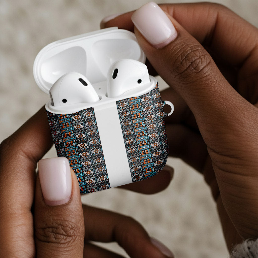 African Ndebele Traditional Attire AirPods Case White Ndebele Stripe