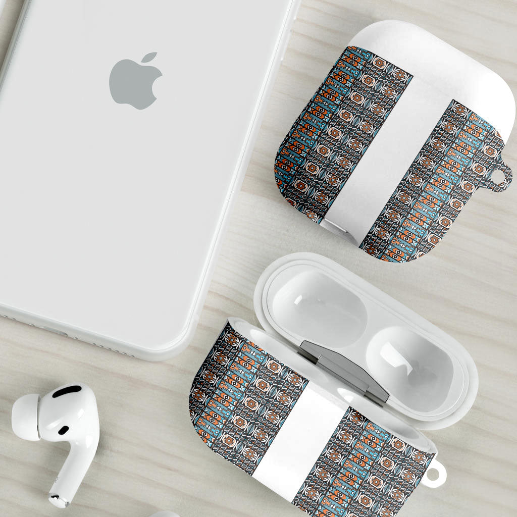 African Ndebele Traditional Attire AirPods Case White Ndebele Stripe