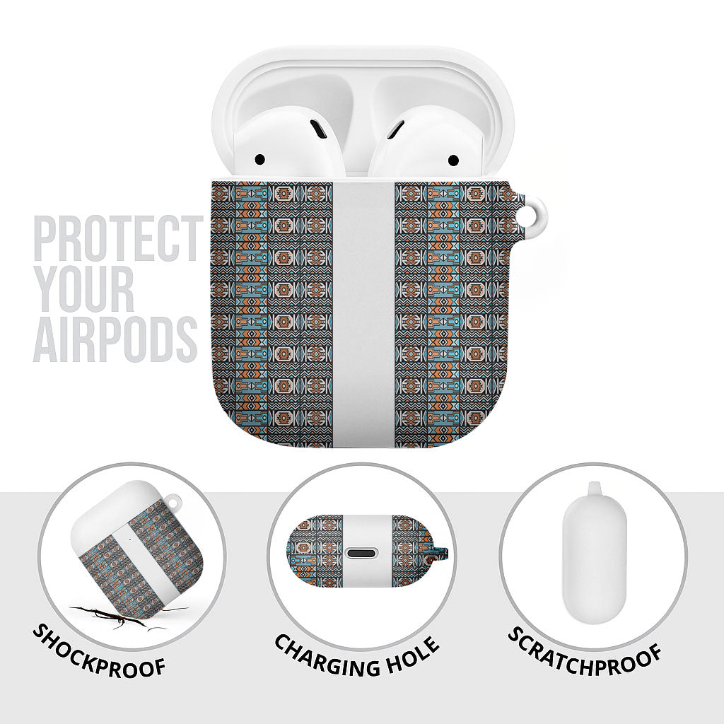 African Ndebele Traditional Attire AirPods Case White Ndebele Stripe
