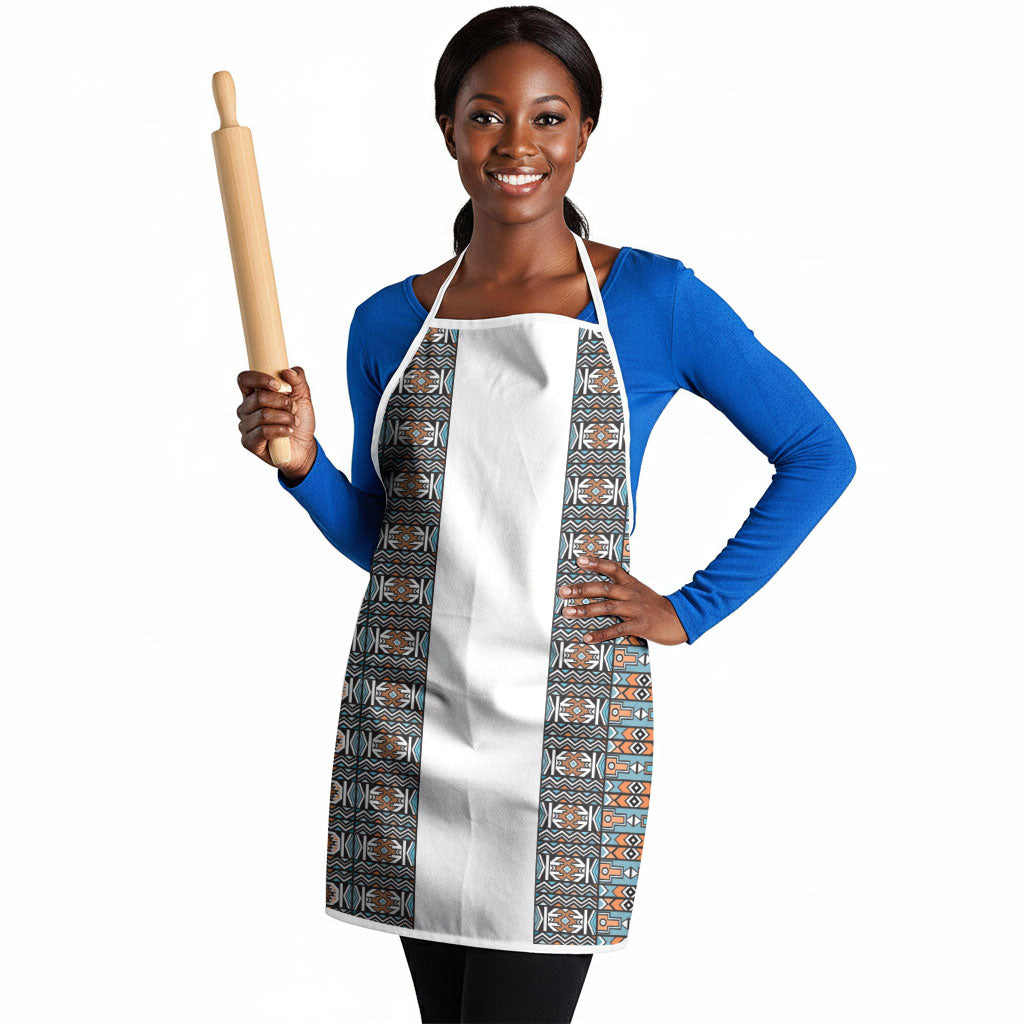 African Ndebele Traditional Attire Apron White Ndebele Stripe