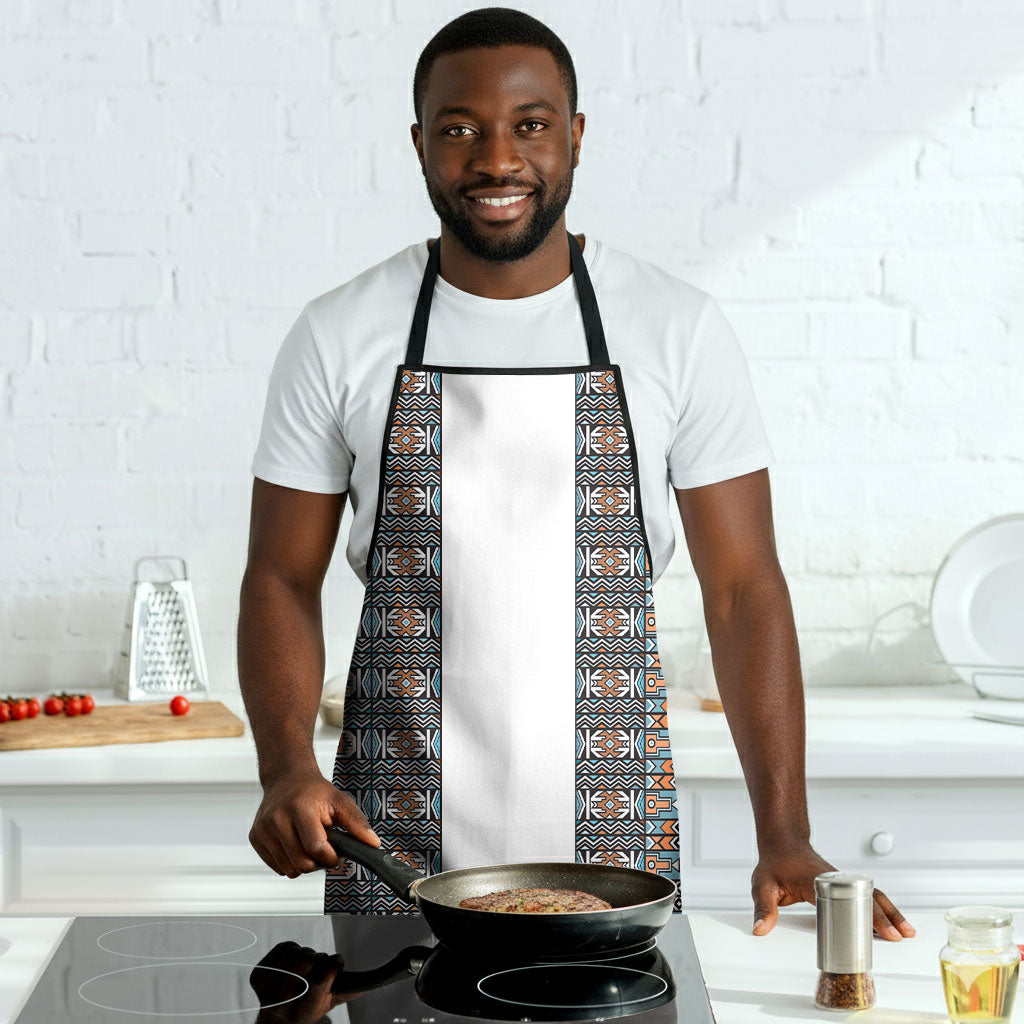 African Ndebele Traditional Attire Apron White Ndebele Stripe