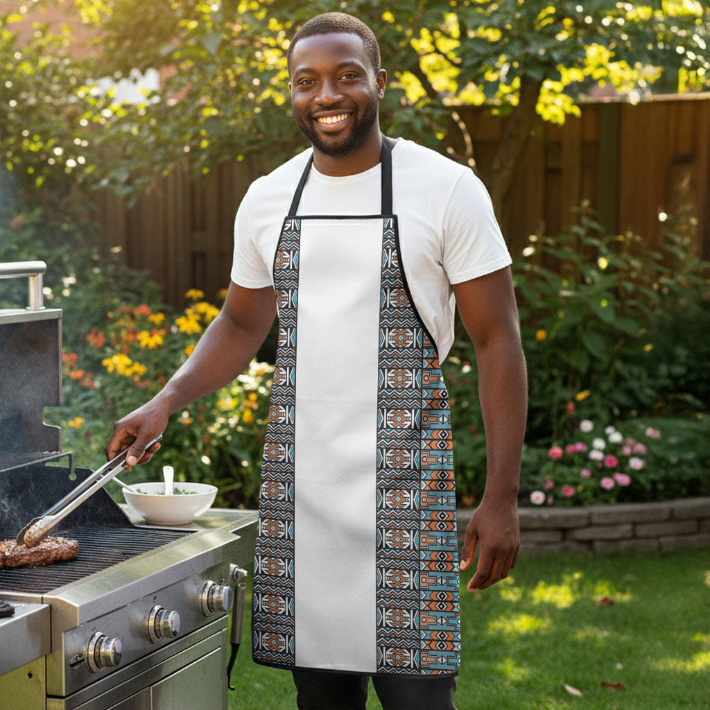 African Ndebele Traditional Attire Apron White Ndebele Stripe