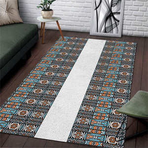 African Ndebele Traditional Attire Area Rug White Ndebele Stripe