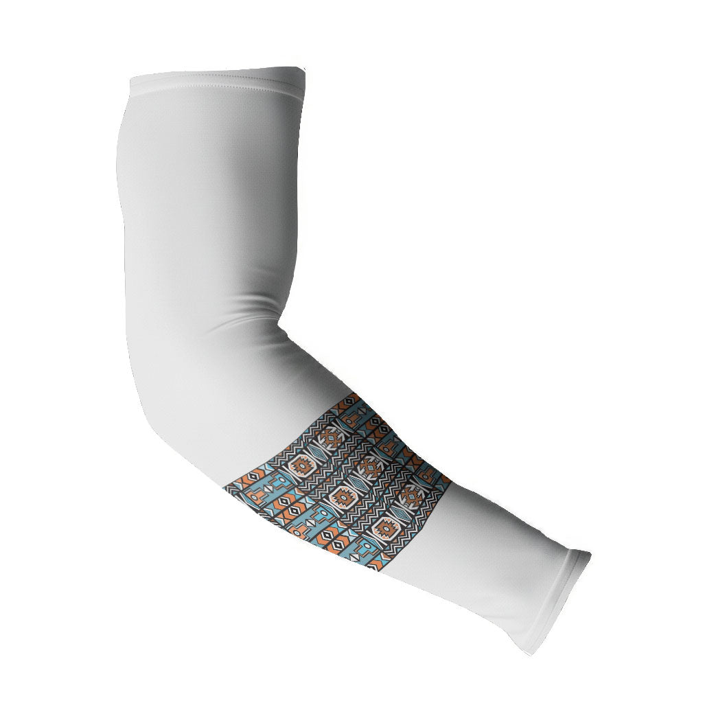 African Ndebele Traditional Attire Arm Sleeves White Ndebele Stripe