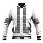 African Ndebele Traditional Attire Baseball Jacket White Ndebele Stripe