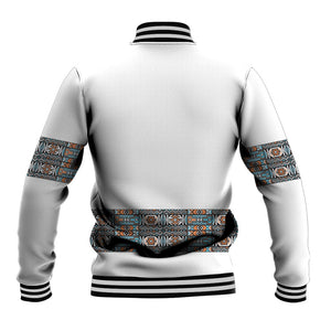 African Ndebele Traditional Attire Baseball Jacket White Ndebele Stripe
