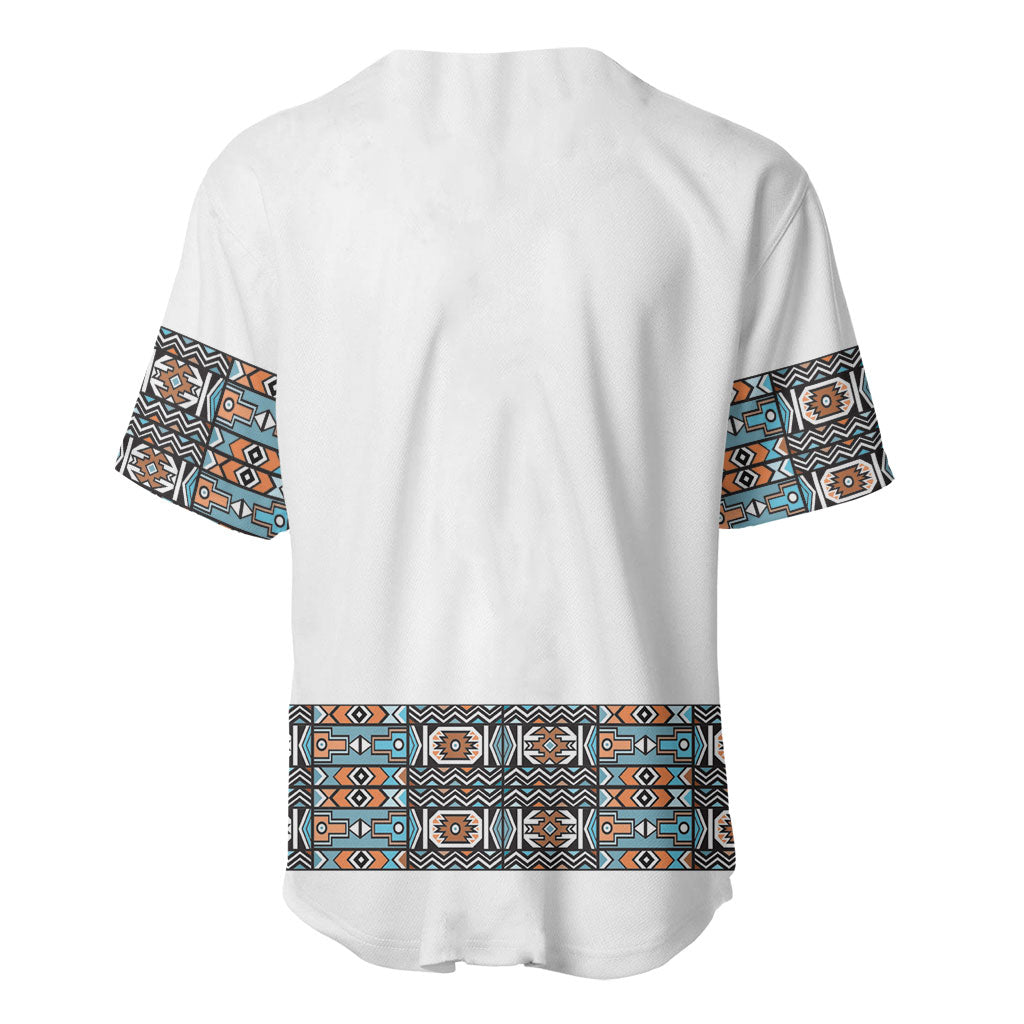African Ndebele Traditional Attire Baseball Jersey White Ndebele Stripe