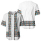 African Ndebele Traditional Attire Baseball Jersey White Ndebele Stripe