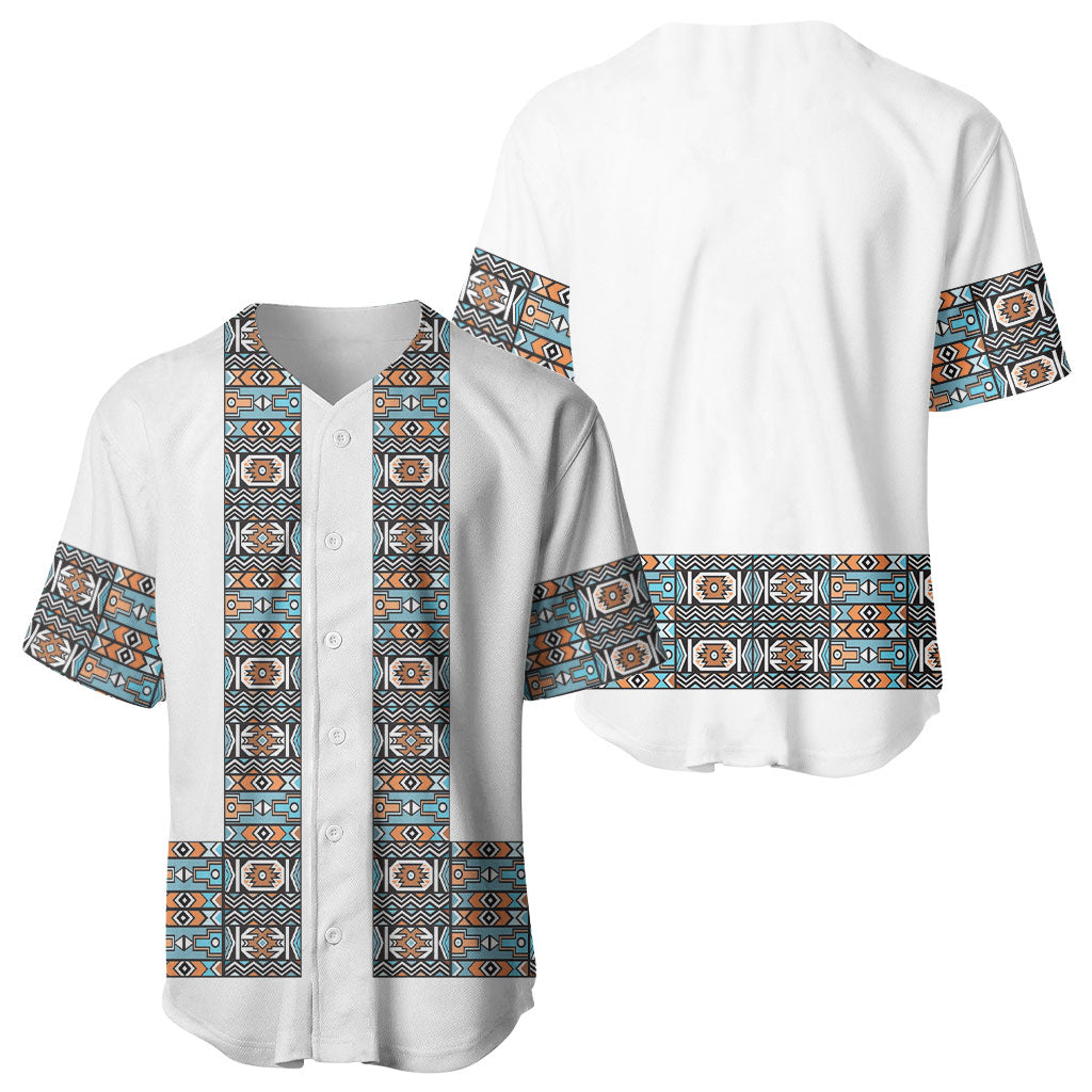 African Ndebele Traditional Attire Baseball Jersey White Ndebele Stripe
