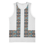 African Ndebele Traditional Attire Basketball Jersey White Ndebele Stripe
