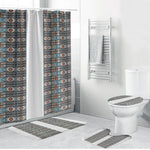 African Ndebele Traditional Attire Bathroom Set White Ndebele Stripe