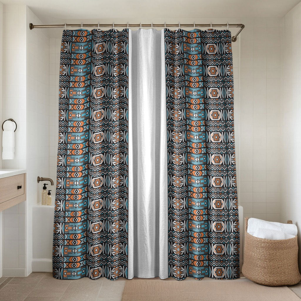 African Ndebele Traditional Attire Bathroom Set White Ndebele Stripe