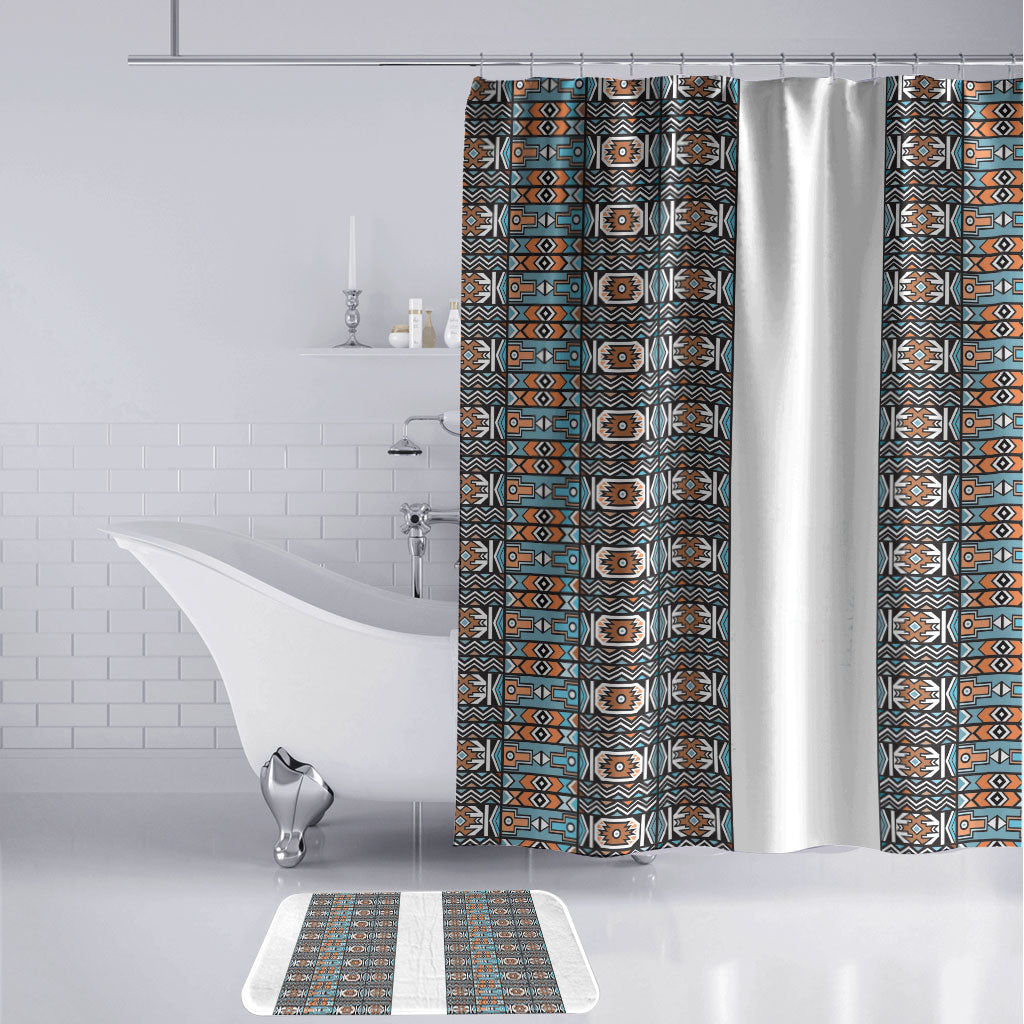 African Ndebele Traditional Attire Bathroom Set White Ndebele Stripe