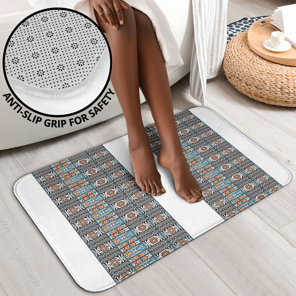 African Ndebele Traditional Attire Bathroom Set White Ndebele Stripe