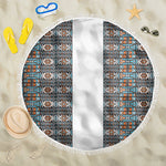 African Ndebele Traditional Attire Beach Blanket White Ndebele Stripe