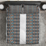 African Ndebele Traditional Attire Bedding Set White Ndebele Stripe