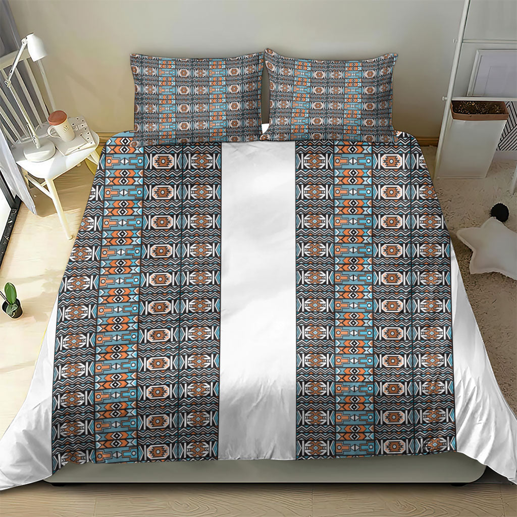 African Ndebele Traditional Attire Bedding Set White Ndebele Stripe